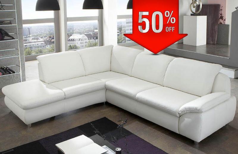 Кожаный диван Leone со скидкой 50% (продано)