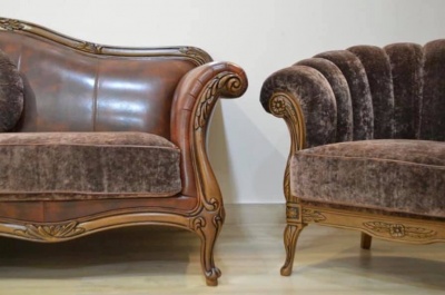 М/мебель Morgan/Boulle кожа Arlecchino/тк.Planet marrone