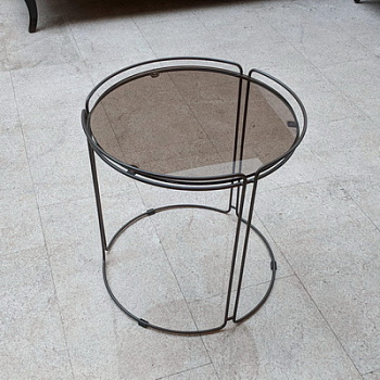 MONOLITH журнальный (кофейный) столик 52*53 antracite/vetro bronzato